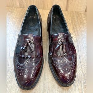 Vintage Florsheim Lexington Tassel Wingtip Burgundy Loafer size 7.5 D